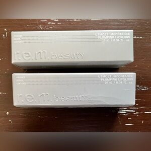 Lot of 2 - REM Beauty Clear Plumping Lip Gloss, New in Box, Full Size